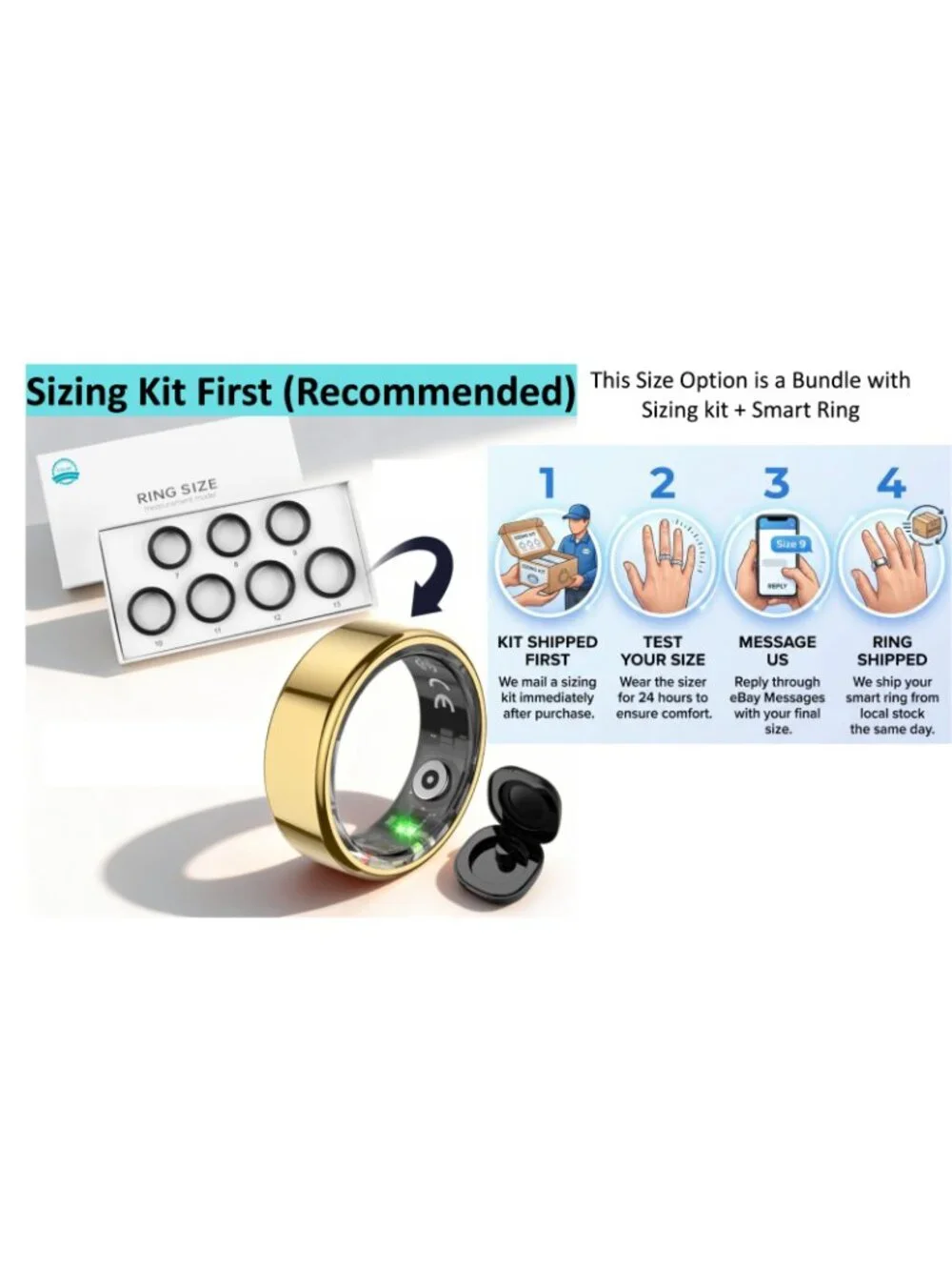 COLMI R02 Smart Ring with Charging Case Health Fitness Tracker Heart Rate Sleep